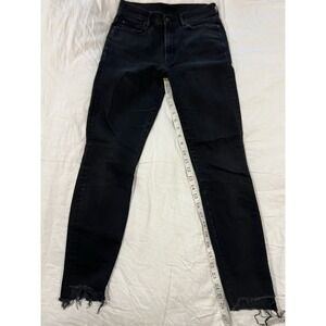 Mother Women's Black Jeans Size 27 The Stunner Zip Ankle Step Fray